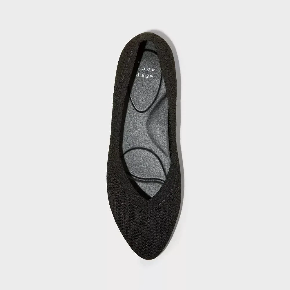 Women's Claire Knit Black‎  Flats by A New Day Size 6.5 New With Tags